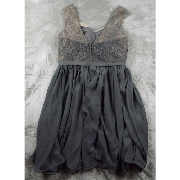JJS HOUSE Dress Womens 12 Gray Layered Lace Wedding Special Party Dancing NWT - Picture 2 of 11